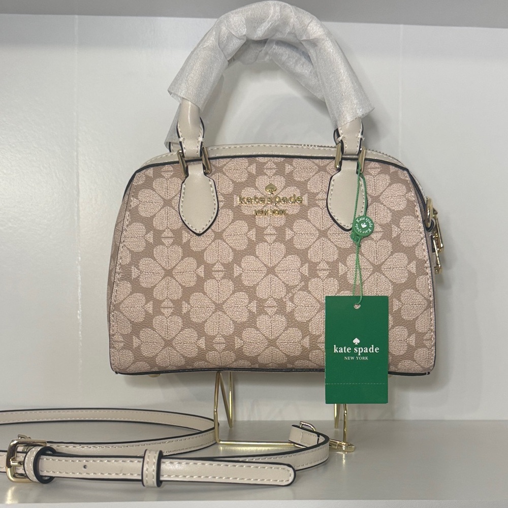 Kate Spade NY NWT Tan and Cream Cyndy Crossbody Satchel